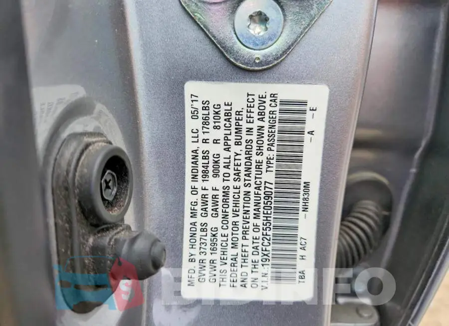 19XFC2F55HE059077 Photo# 12