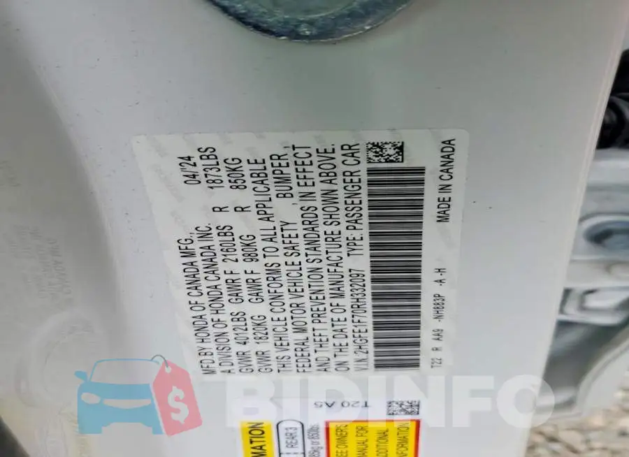 2HGFE1F70RH332097 Photo# 12