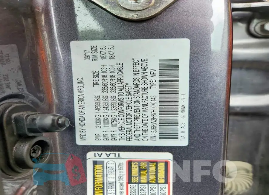 5J6RW2H87HL070143 Photo# 13