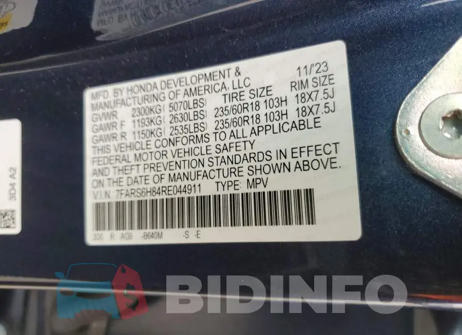 7FARS6H84RE044911 Photo# 13