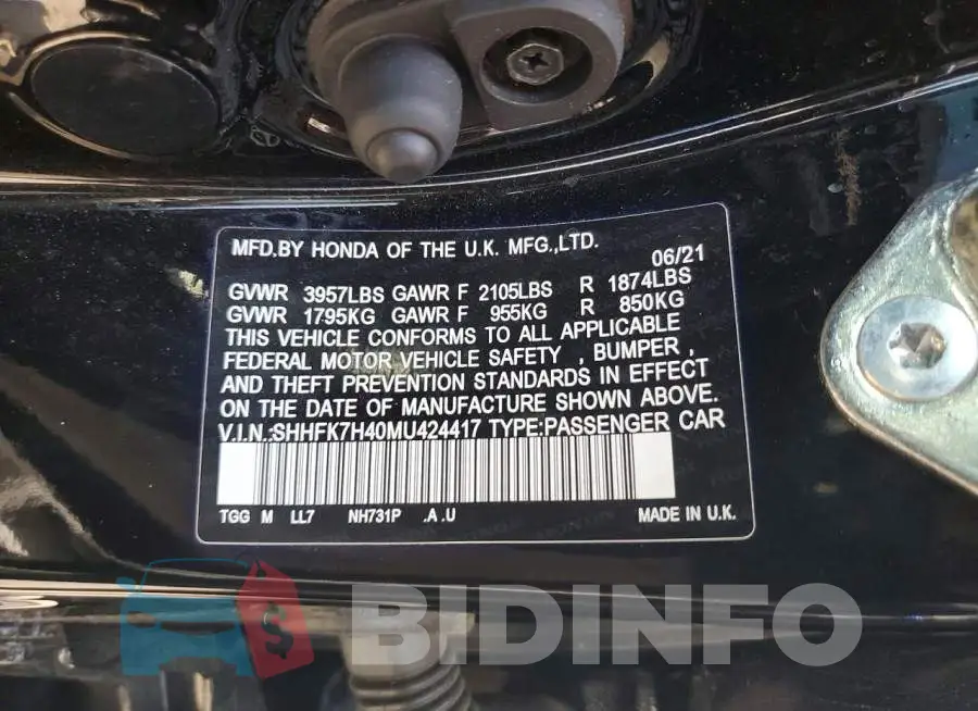 SHHFK7H40MU424417 Photo# 12