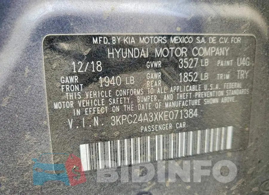 3KPC24A3XKE071384 Photo# 12