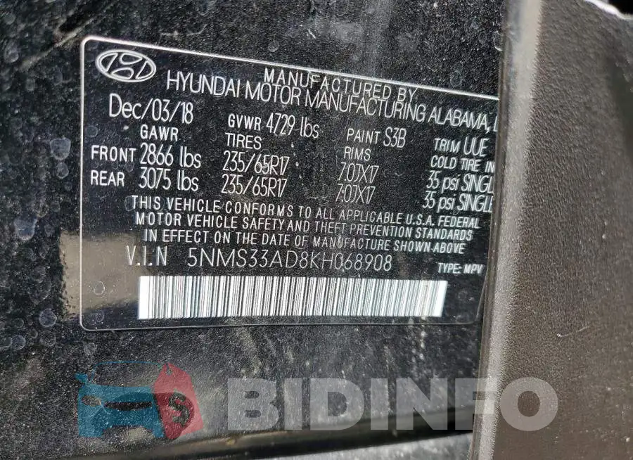5NMS33AD8KH068908 Photo# 13