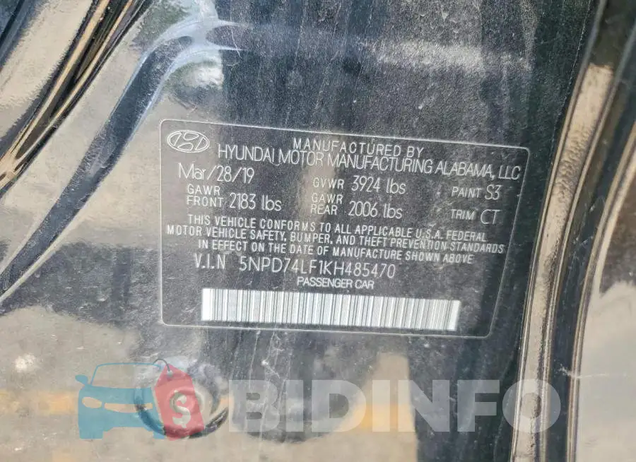 5NPD74LF1KH485470 Photo# 12