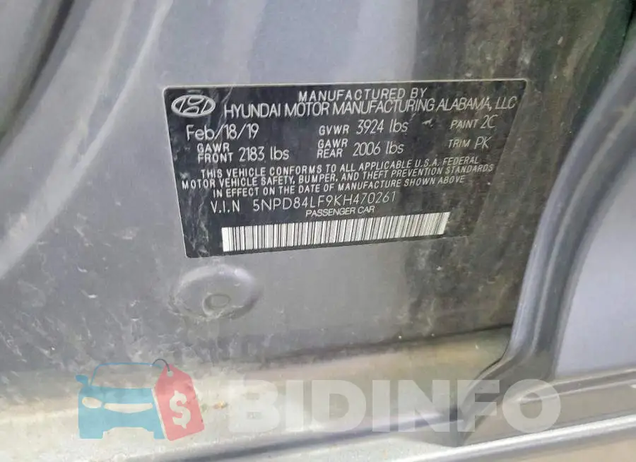 5NPD84LF9KH470261 Photo# 12