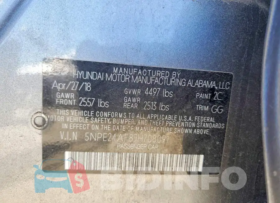 5NPE24AF8JH708091 Photo# 12