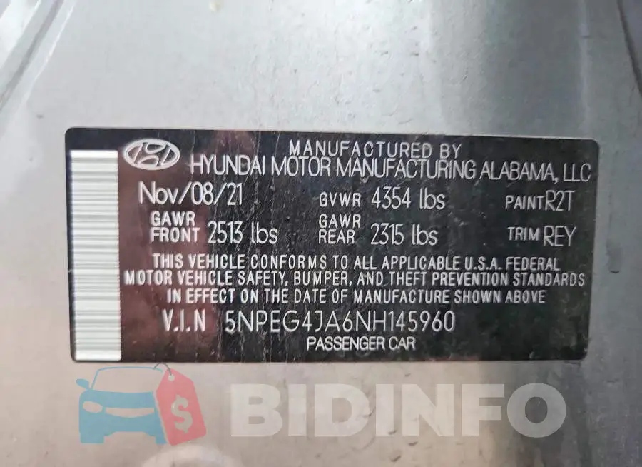 5NPEG4JA6NH145960 Photo# 12