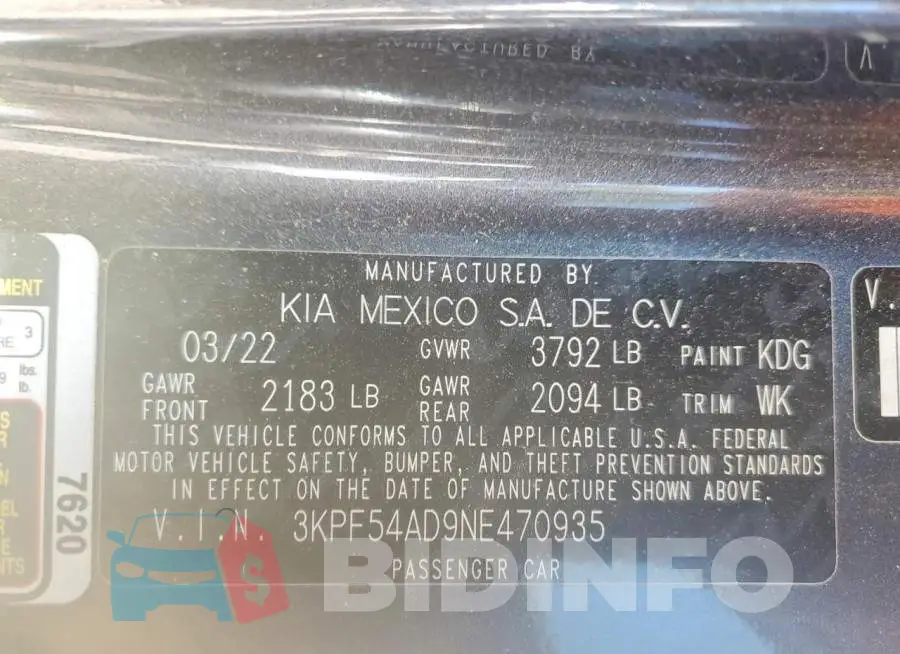 3KPF54AD9NE470935 Photo# 12