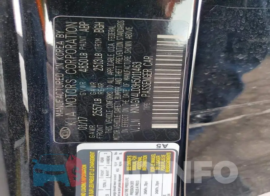 KNAGV4LD3H5011463 Photo# 12