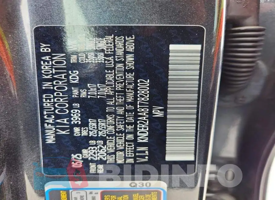 KNDER2AA8T7828002 Photo# 14