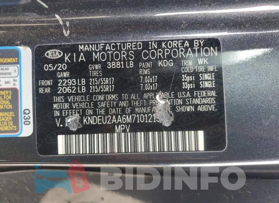 KNDEU2AA6M7101215 Photo# 13