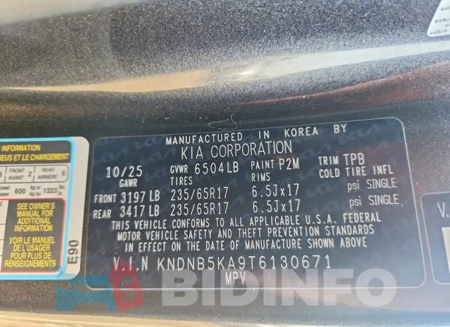 KNDNB5KA9T6130671 Photo# 13