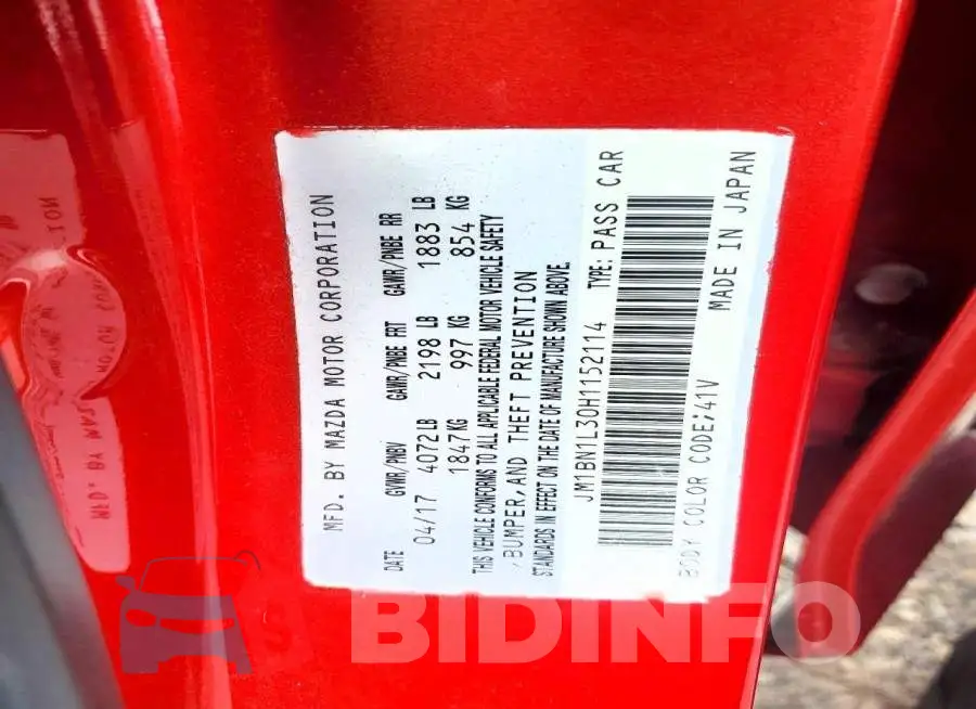 JM1BN1L30H1152114 Photo# 13