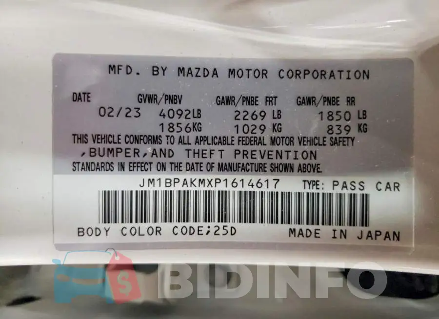 JM1BPAKMXP1614617 Photo# 12