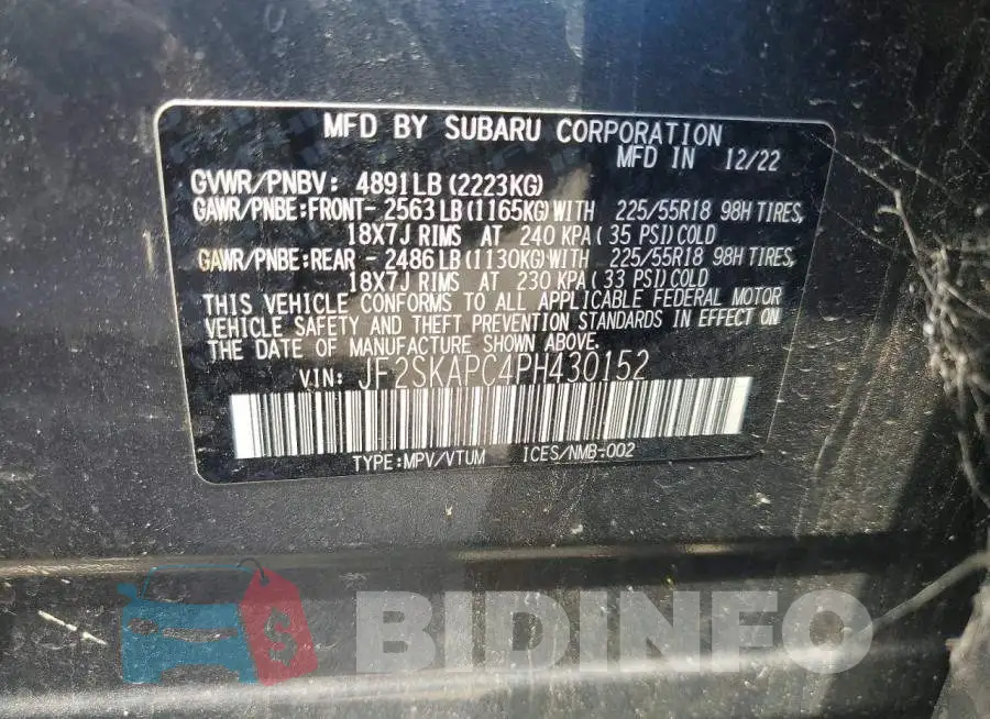 JF2SKAPC4PH430152 Photo# 12
