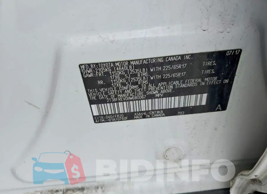 2T3BFREV0HW680067 Photo# 13