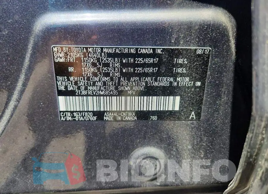 2T3BFREV2HW685495 Photo# 14