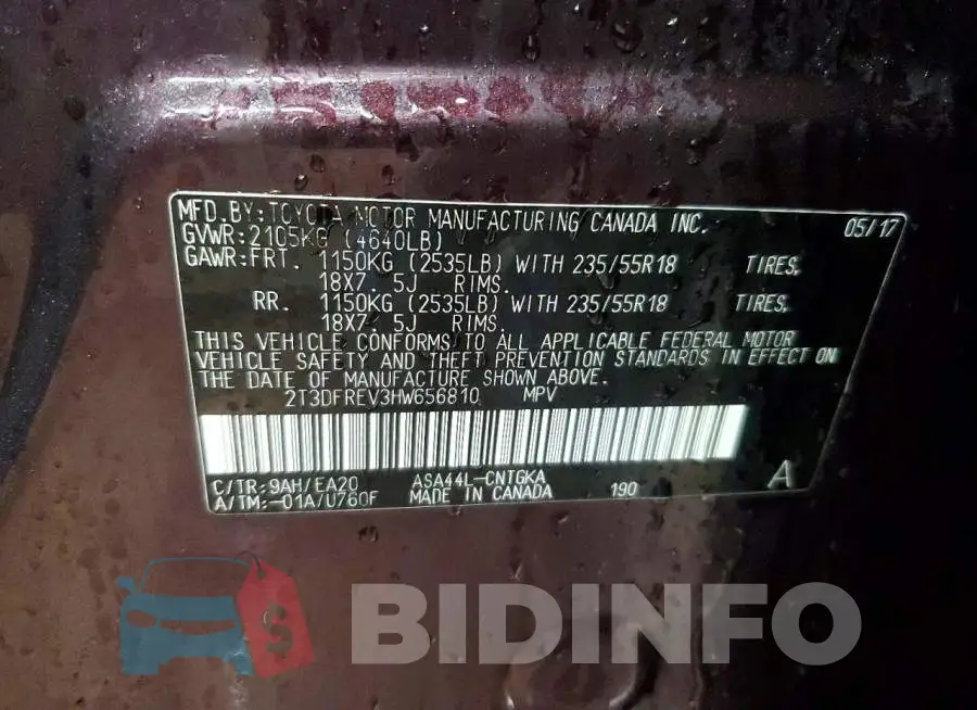 2T3DFREV3HW656810 Photo# 12