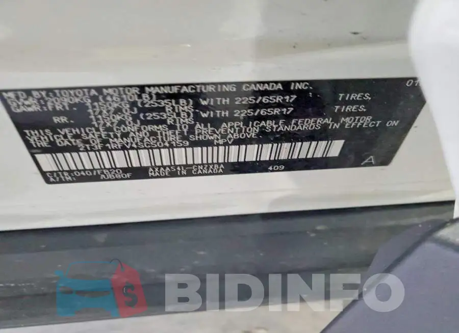 2T3F1RFV4SC504159 Photo# 14