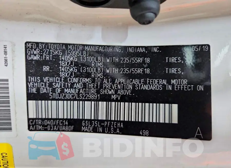 5TDJZ3DC7LS229891 Photo# 14