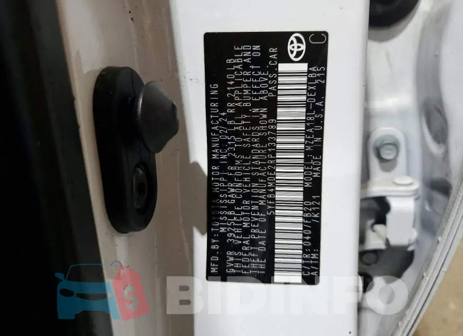 5YFB4MDE2RP133789 Photo# 13