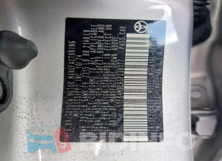 5YFB4MDE6SP238177 Photo# 12