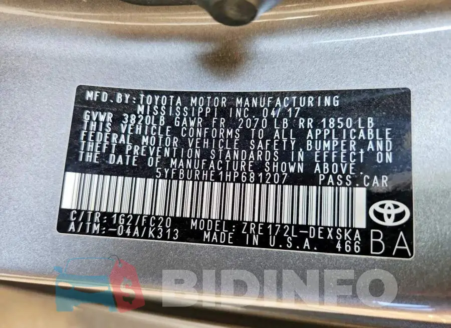 5YFBURHE1HP681207 Photo# 12