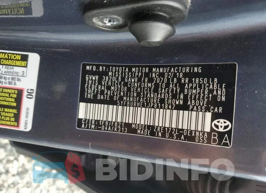 5YFBURHE1JP811847 Photo# 12