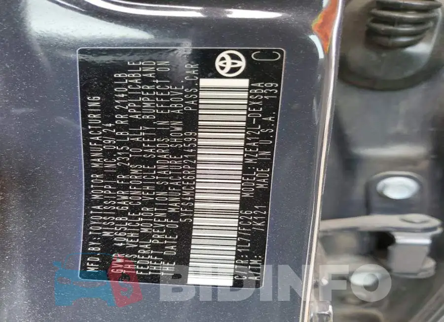 5YFS4MCE6RP214599 Photo# 12