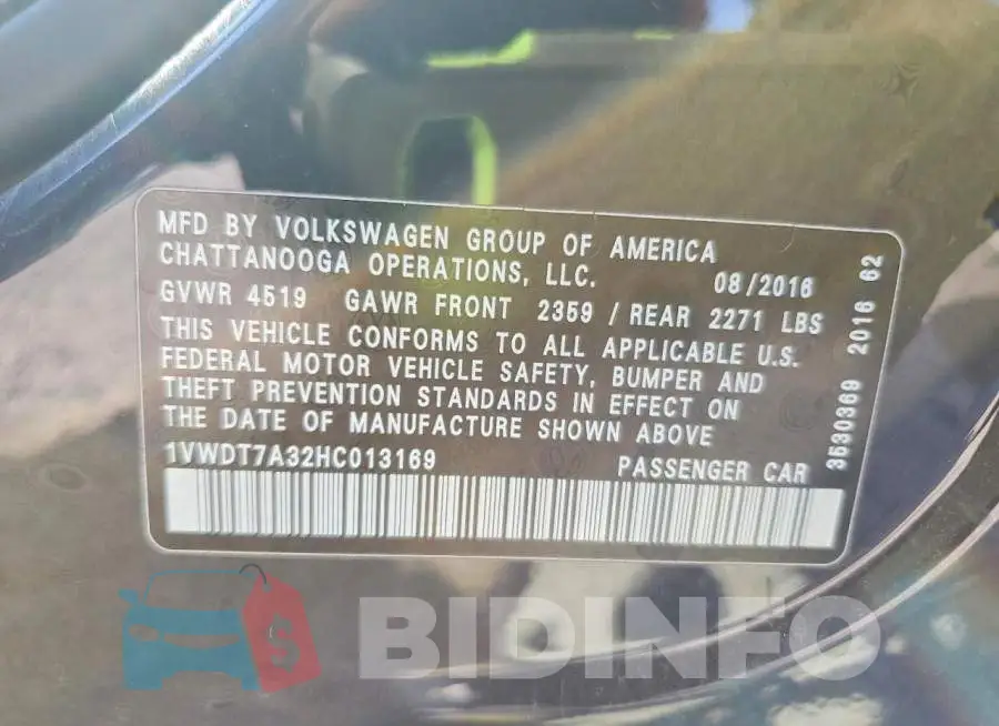 1VWDT7A32HC013169 Photo# 12