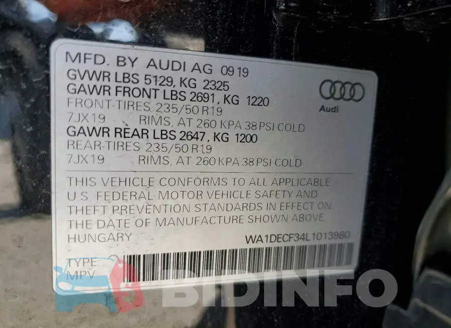 WA1DECF34L1013980 Photo# 14