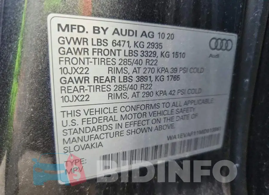 WA1EVAF11MD013961 Photo# 14