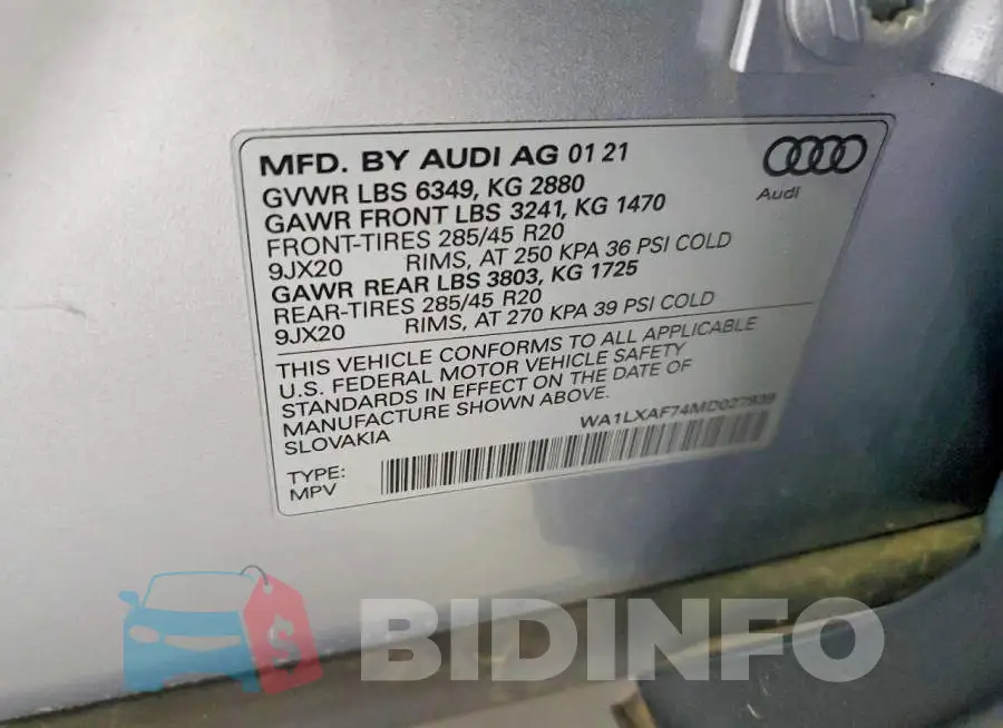 WA1LXAF74MD027939 Photo# 14