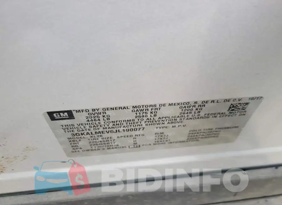 3GKALMEV6JL190077 Photo# 13