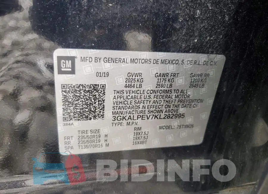 3GKALPEV7KL282995 Photo# 13