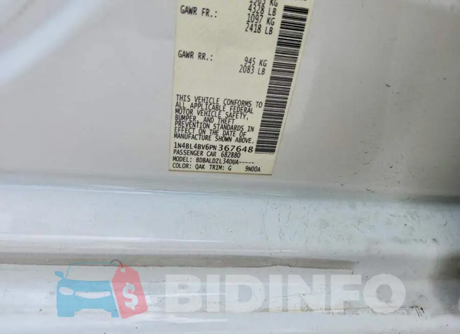 1N4BL4BV6PN367648 Photo# 12