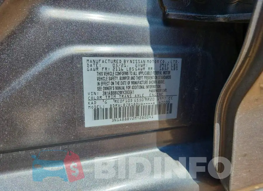 3N1AB8BV2MY280041 Photo# 12