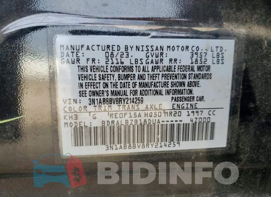 3N1AB8BV8RY214259 Photo# 13