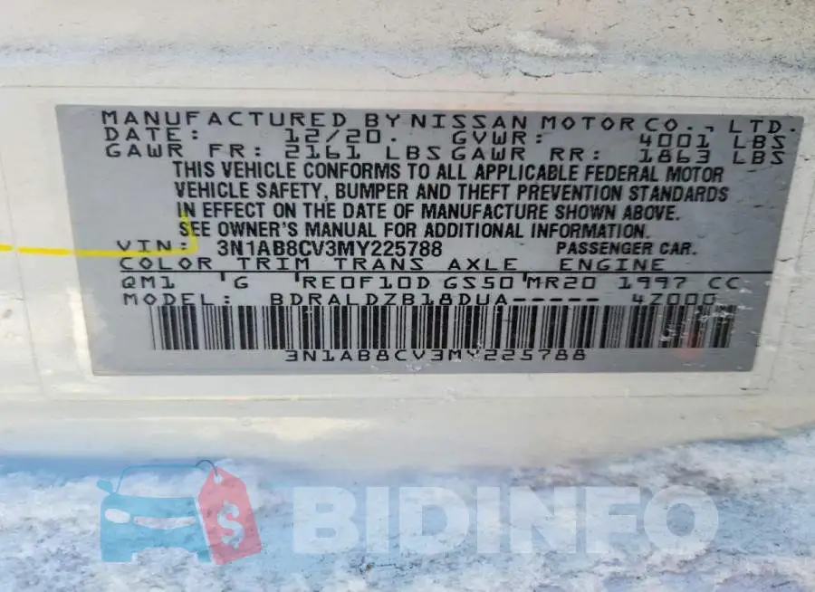 3N1AB8CV3MY225788 Photo# 12