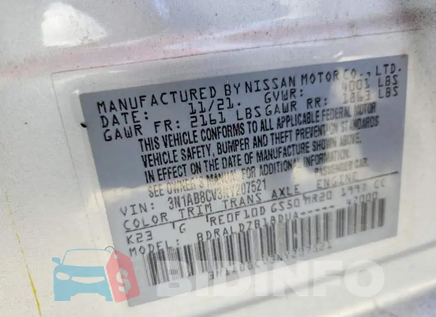 3N1AB8CV3NY207521 Photo# 12