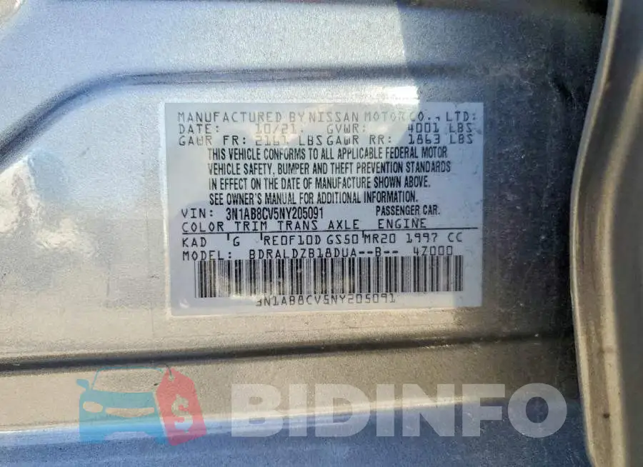 3N1AB8CV5NY205091 Photo# 12