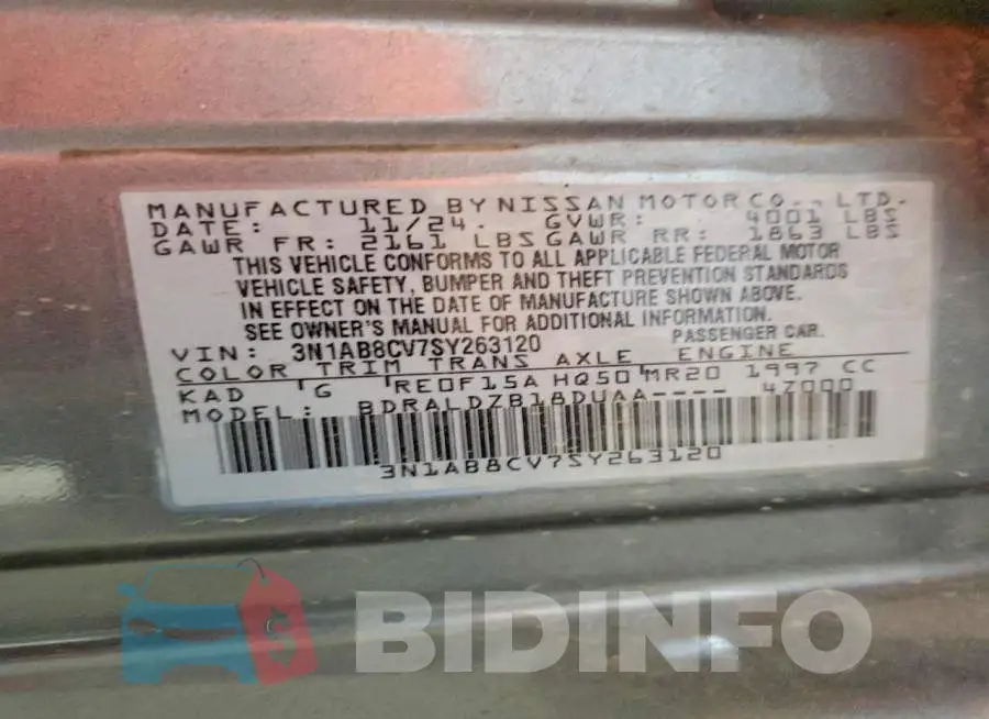 3N1AB8CV7SY263120 Photo# 12