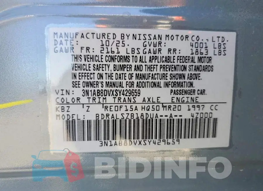 3N1AB8DVXSY429659 Photo# 12