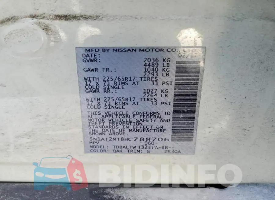 5N1AT2MT8HC788706 Photo# 12