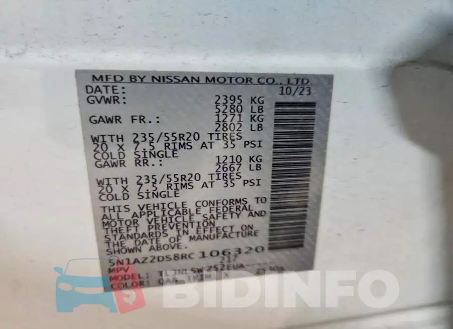 5N1AZ2DS8RC106320 Photo# 14
