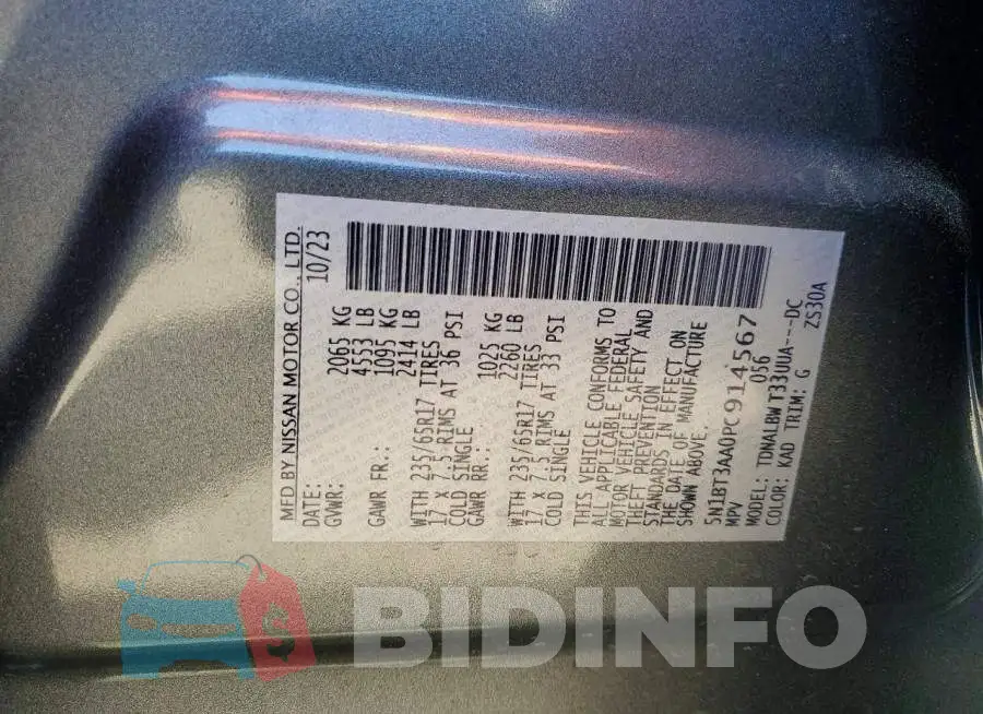 5N1BT3AA0PC914567 Photo# 12
