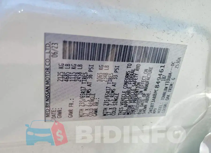 5N1BT3AB8PC849461 Photo# 12