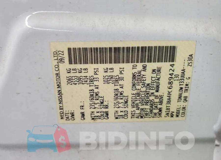 5N1BT3BA4PC689424 Photo# 12