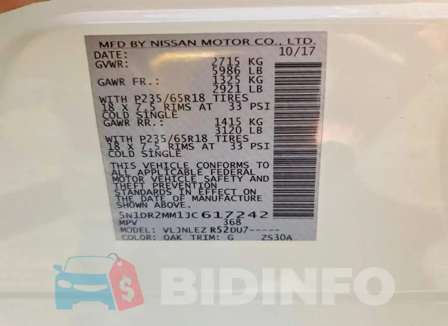 5N1DR2MM1JC617242 Photo# 13