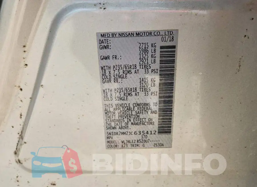 5N1DR2MM2JC635412 Photo# 13